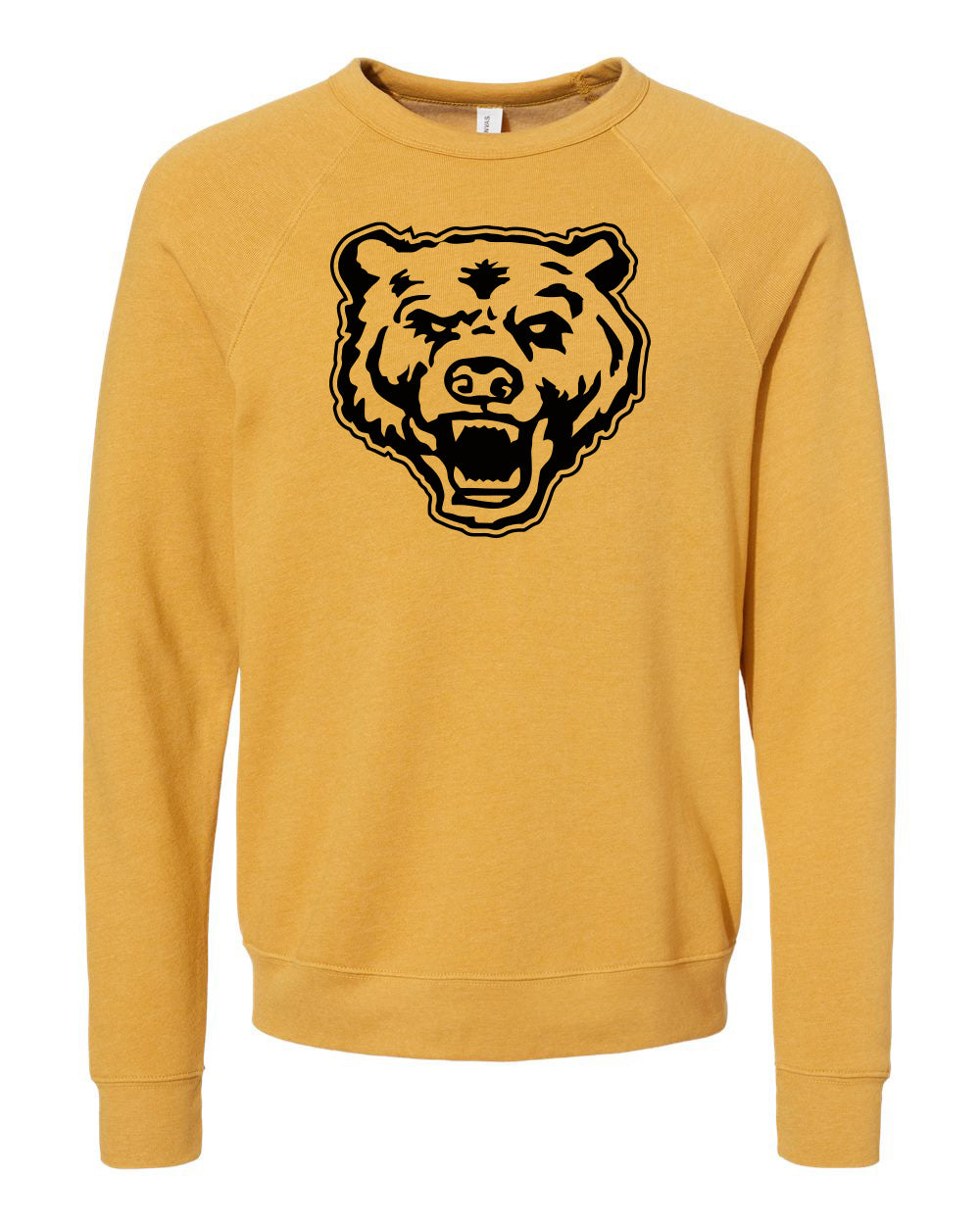 A golden sweatshirt featuring the officially licensed Upper Arlington Golden Bear logo, screen-printed in black for a soft feel. Perfect for showcasing school spirit.