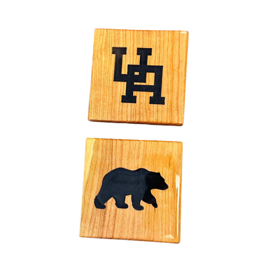 Upper Arlington Golden Bear Wood Coaster - Set of 4